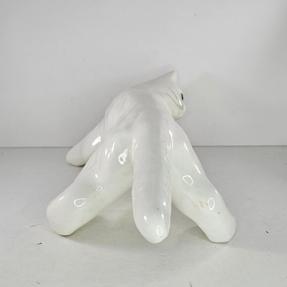 Vintage 1940s Camark Pottery White Climbing Cat Figurine 16" Mid-Century Modern - Picture 8 of 10